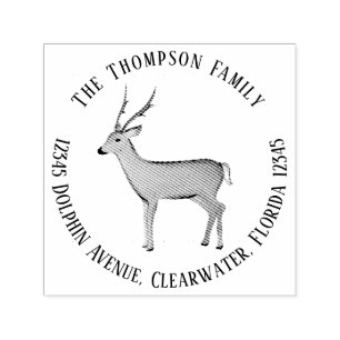 Botanical Nature Woodland Deer Return Address Self-inking Stamp