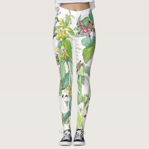 Botanical Nettle Flowers All Over Print Leggings