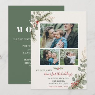 Botanical New Home for Holidays Photo Moving Holiday Card