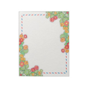 Botanical Notepad Nasturtium Writing Paper