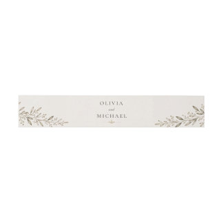 Botanical Olive Branch Invitation Belly Band