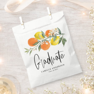 Botanical Orange and Lemon Graduation Thank You Favour Bags