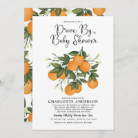 Botanical Orange Citrus Drive Thru Baby Shower