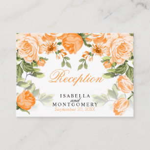Botanical Orange Floral - Reception Enclosure Card