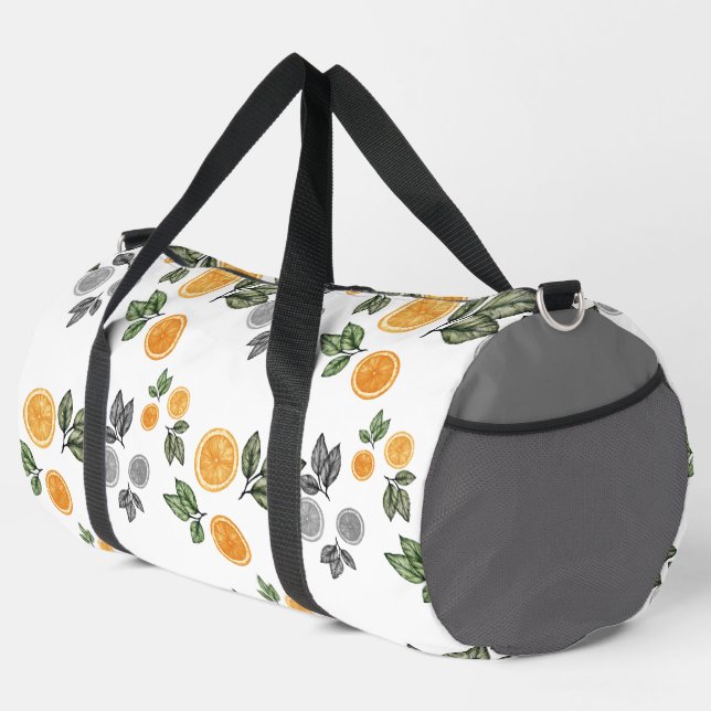 Botanical Orange Fruit Slices Duffle Bag (Right Corner)