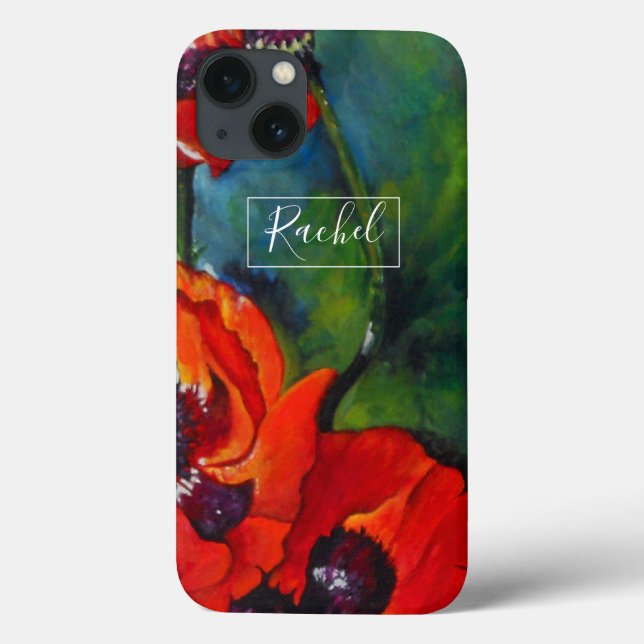 Botanical Orange Poppies Art Case-Mate iPhone Case (Back)