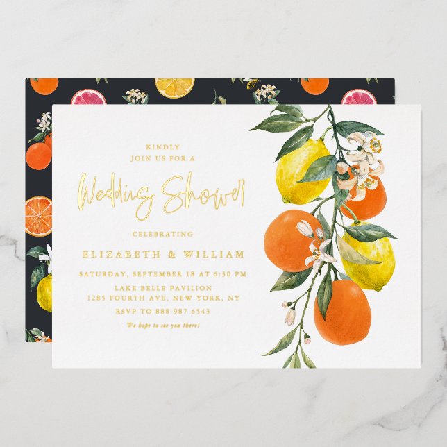 Botanical Oranges and Lemons Wedding Shower (Front/Back)