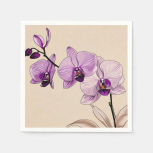 Botanical Orchid Elegant Napkin
