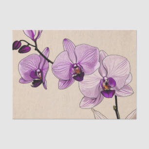 Botanical Orchid Elegant Tissue Paper