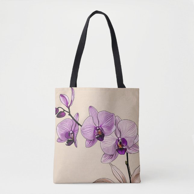 Botanical Orchid Elegant Tote Bag (Front)