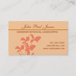 Botanical Orchid Floral Illustration Business Card