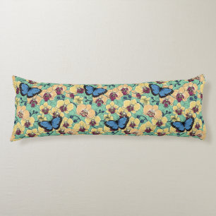 Botanical Orchid Garden with Butterflies II Body Cushion