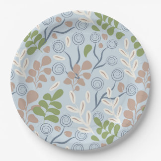 Botanical organic shapes paper plate