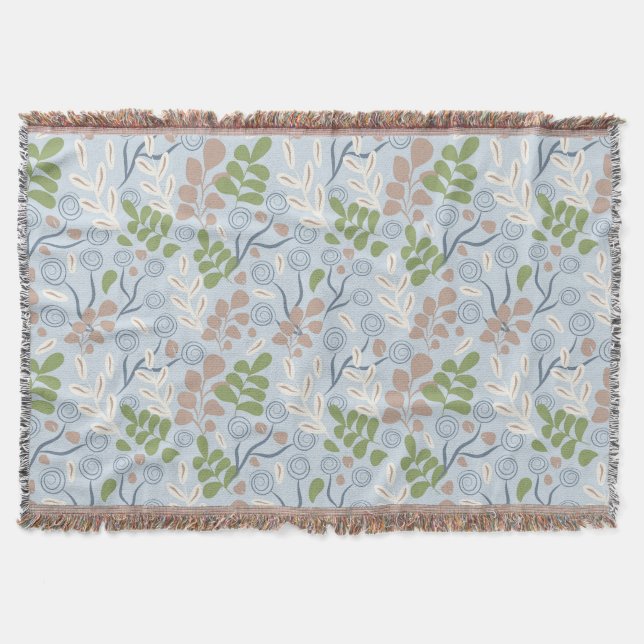 Botanical organic shapes throw blanket (Front)