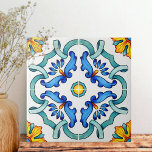 Botanical Ornamental Mediterranean Tile<br><div class="desc">Botanical Ornamental Mediterranean Ceramic Tile</div>