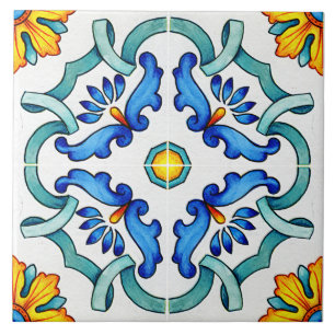 Botanical Ornamental Mediterranean Tile
