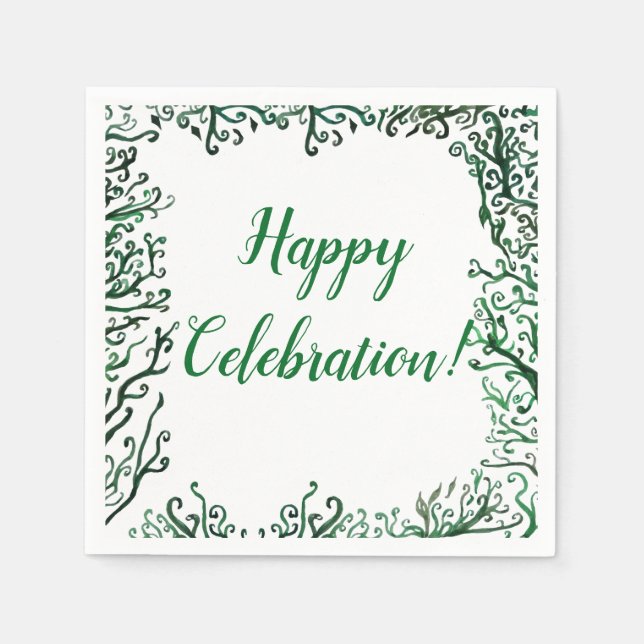 Botanical Ornaments Custom Paper Napkins (Front)