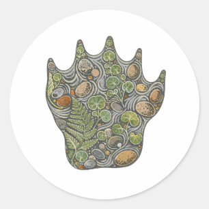 Botanical Otter Paw Riverbank Nature Sticker