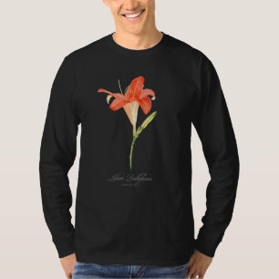 Botanical Painting Of Orange Lily For Flower T-Shirt