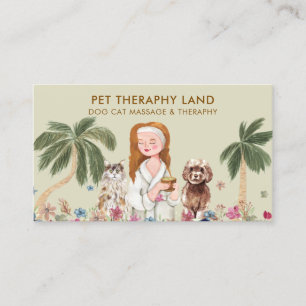 Botanical Palm Cat DOG HUMAN massage  THERAPHY Business Card