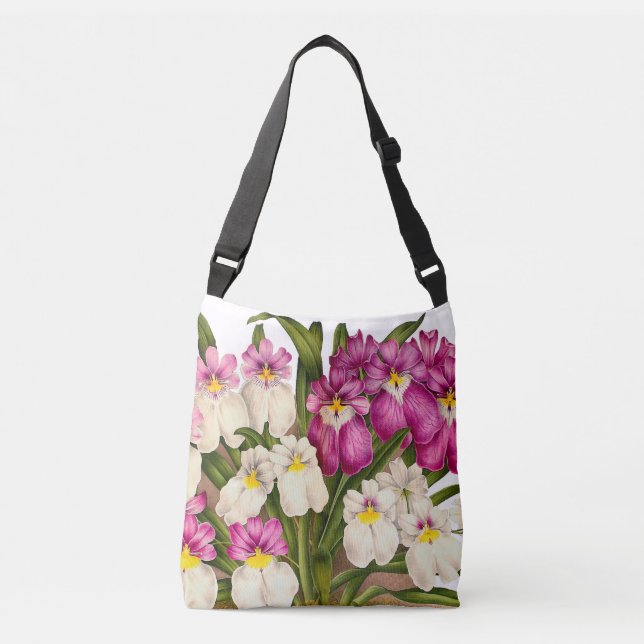 Botanical Pansy Orchid Flowers Floral Tote Bag (Front)