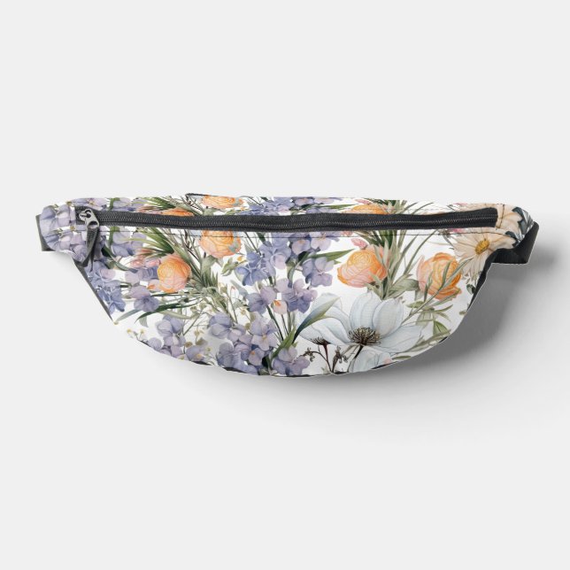Botanical pastel colours wildflower summer floral bum bags (Lay Down)