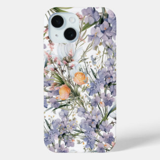 Botanical pastel colours wildflower summer floral iPhone 15 case