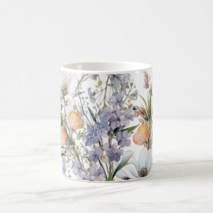 Botanical pastel colours wildflower summer floral coffee mug