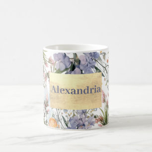 Botanical pastel colours wildflower summer floral coffee mug