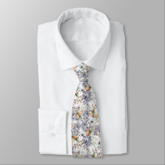Botanical pastel colours wildflower summer floral tie