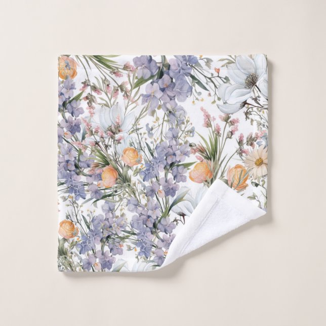 Botanical pastel colours wildflower summer floral wash cloth (Wash Cloth)