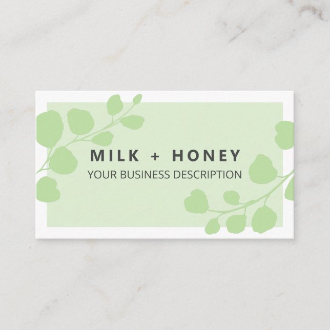 Botanical Pastel Green Soap And Candle Business Card (Front)