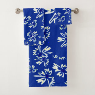 botanical pattern bath towel set