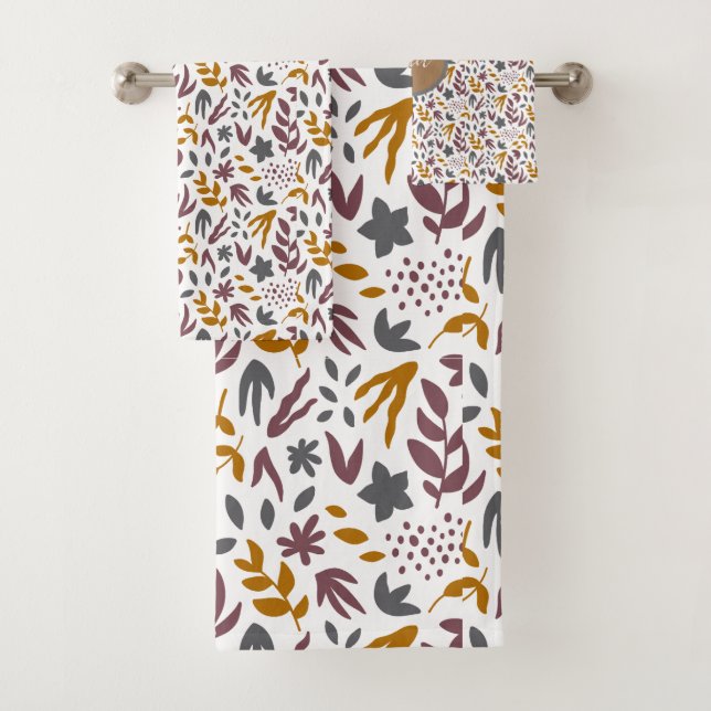 Botanical Pattern Customise Bath Towel Set (Insitu)