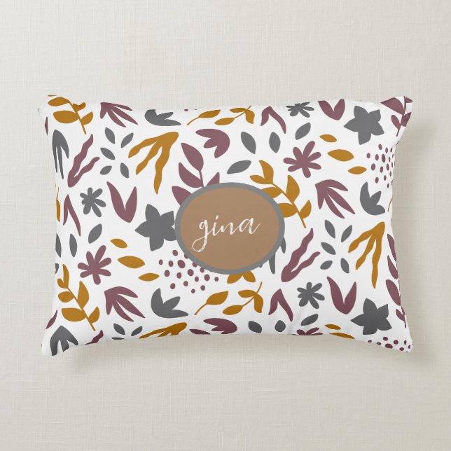 Botanical Pattern Customise Decorative Cushion (Front)