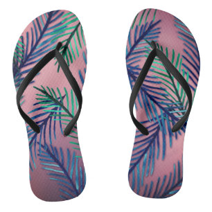 Botanical Pattern Flip Flops