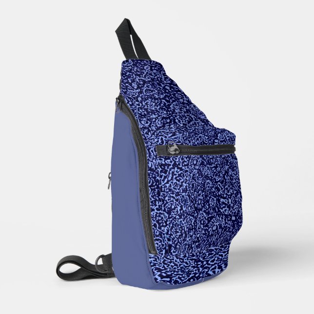 Botanical Pattern in Blue 1 Sling Bag (Left Corner)