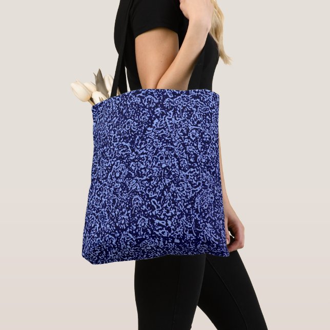 Botanical Pattern in Blue 1 Tote Bag (Close Up)