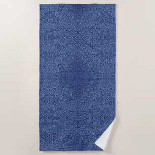 Botanical Pattern in Blue 2 Beach Towel