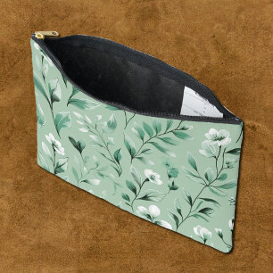 Botanical pattern in subtle greens Toiletry Bag