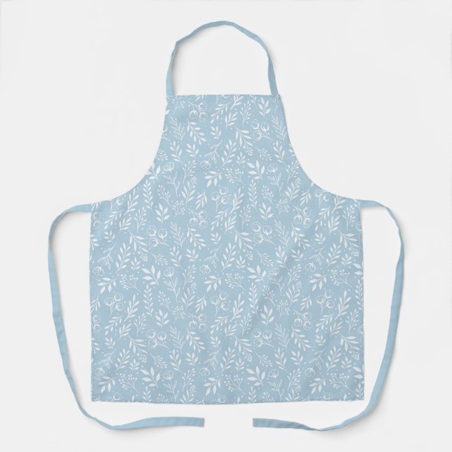 Botanical Pattern Light Blue - Apron (Front)