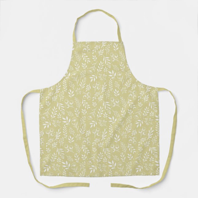 Botanical Pattern Muted Yellow - Apron (Front)