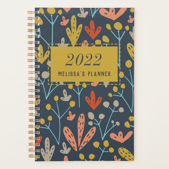 Botanical Pattern Personalised Year 2022 Planner (Front)