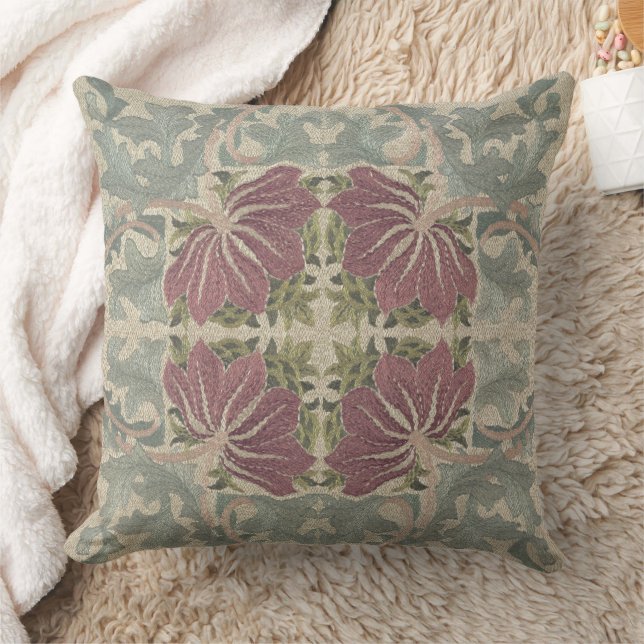 Botanical Pattern - William Morris Throw Pillow (Blanket)