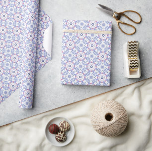 Botanical Pattern with Blue, Lavender, and Pink Wrapping Paper