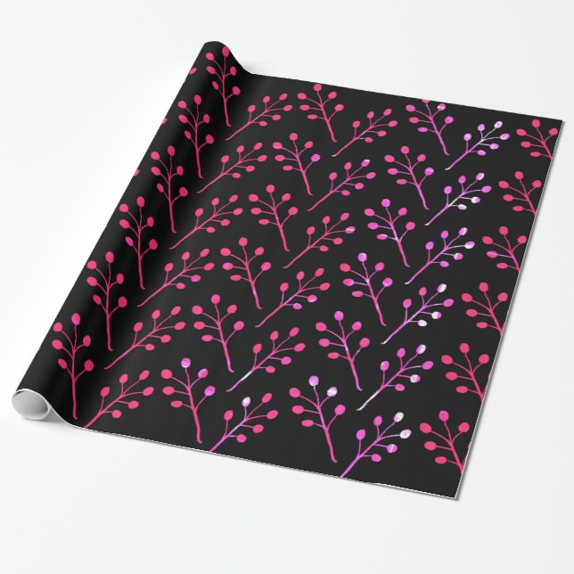 Botanical pattern  wrapping paper (Unrolled)