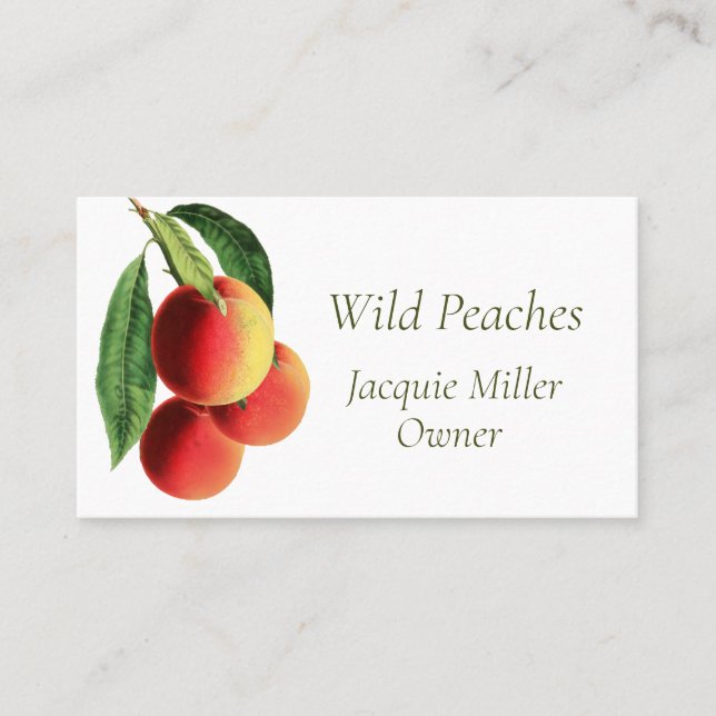 Botanical Peach Branch Business Card (Front)