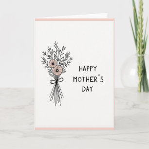 Botanical Peach Floral Art Card