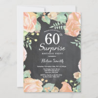 Botanical Peach Floral Surprise 60th Birthday