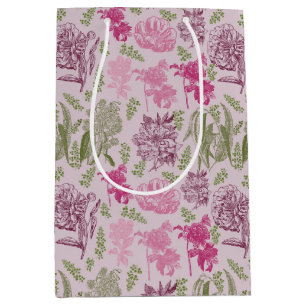 Botanical Peony Eucalyptus Girl Baby Shower  Medium Gift Bag